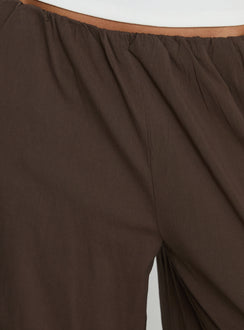 Showcasing Lunea Concealed Waistband Pants Brown in womens-regular-pants with mid-rise detail Princess Polly