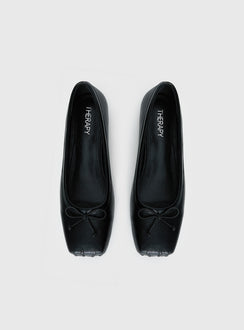 Therapy Laine Square Toe Ballet Flats Black