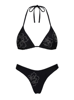 Wildfire Waves Triangle Bikini Top Black