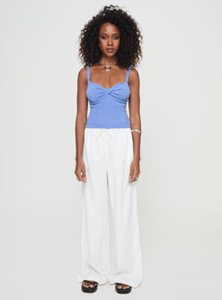 front view of model wearing Princess Polly Barbieri Pants White High Rise Pants Pants 