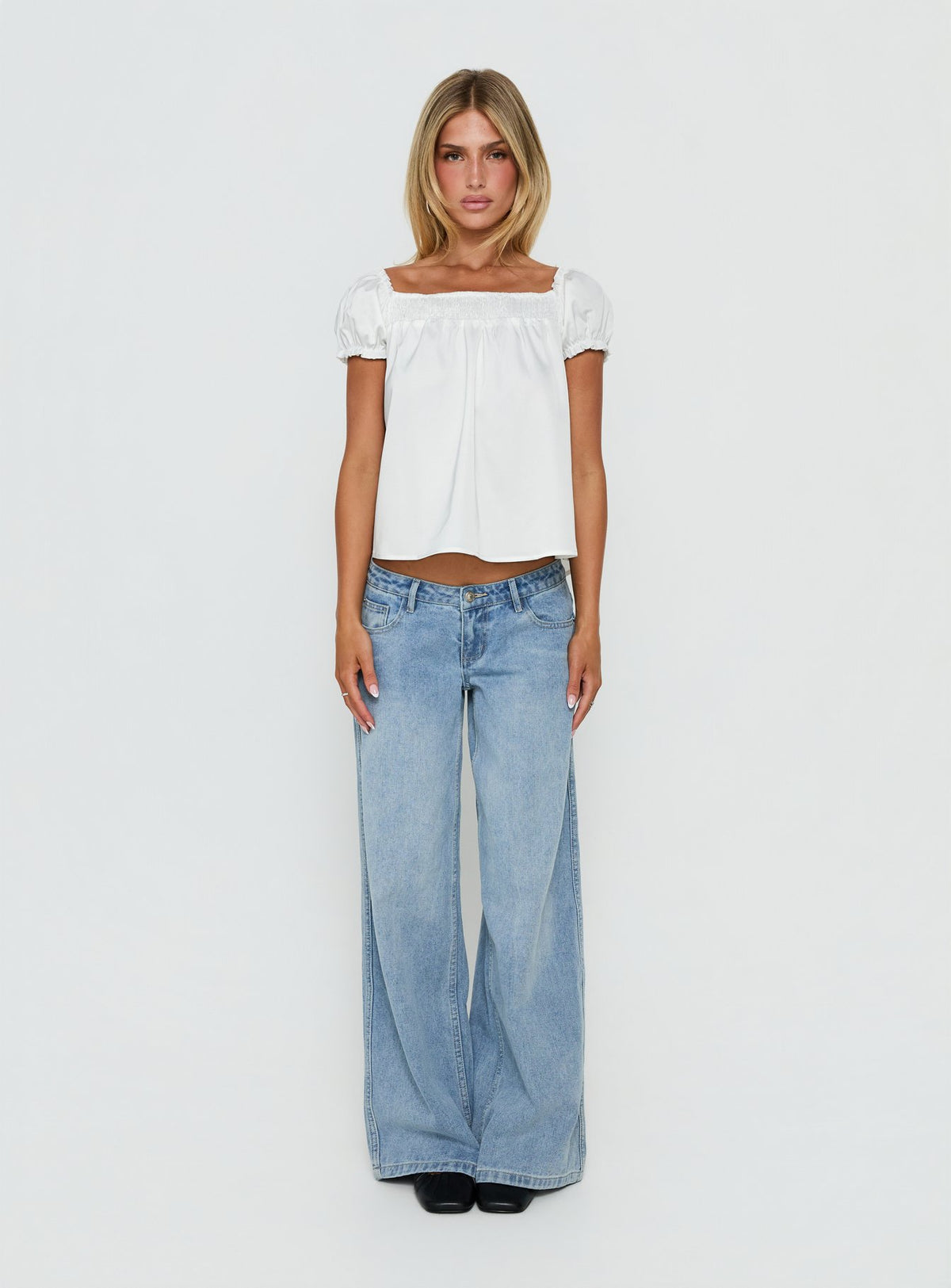 Collette Babydoll Top White