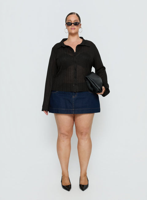 When You Sleep Long Sleeve Top Black Curve