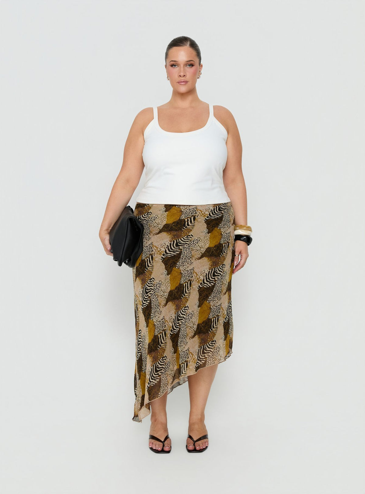 Kasper Cinched Tank Top White Curve