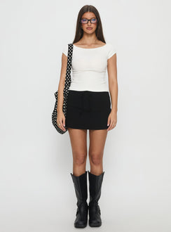 Baseline Boat Neck Rib Top White