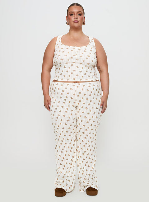 Sleepytea Pointelle Sleep Tank Top Multi Curve
