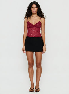 Halima Bead Detail Cami Top Red