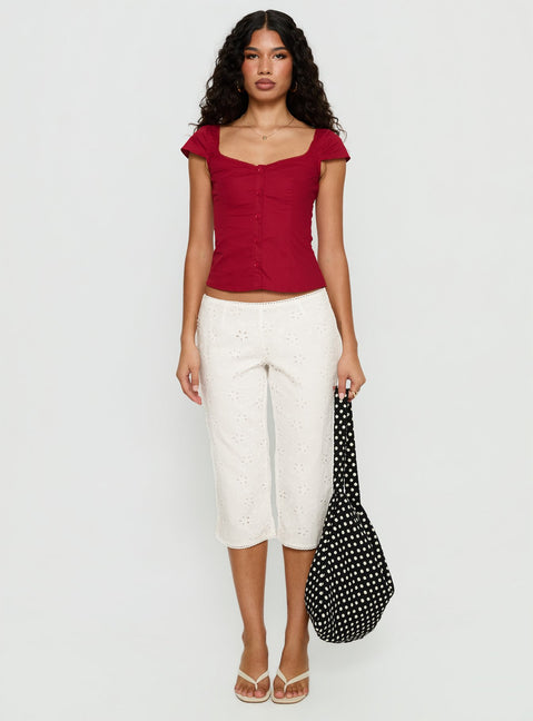 Transcendence Button Up Top Red