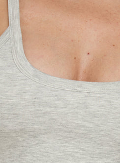 Dynah Cinched Tipping Tank Top Grey Marle / Blue