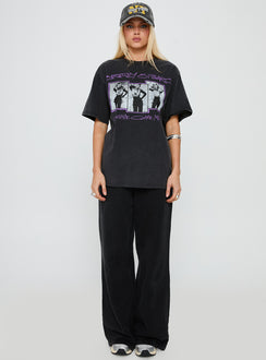 Britney Spears Gimme More Oversized Graphic Top Washed Black
