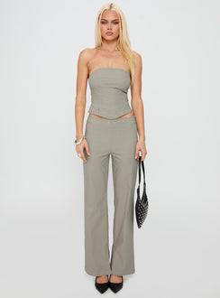 front view of model wearing Princess Polly Passionette Pants Olive Pants 