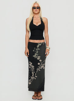   front view of model wearing Princess Polly Dreamers Midi Skirt Multi Floral Maxi Skirts Skirts 