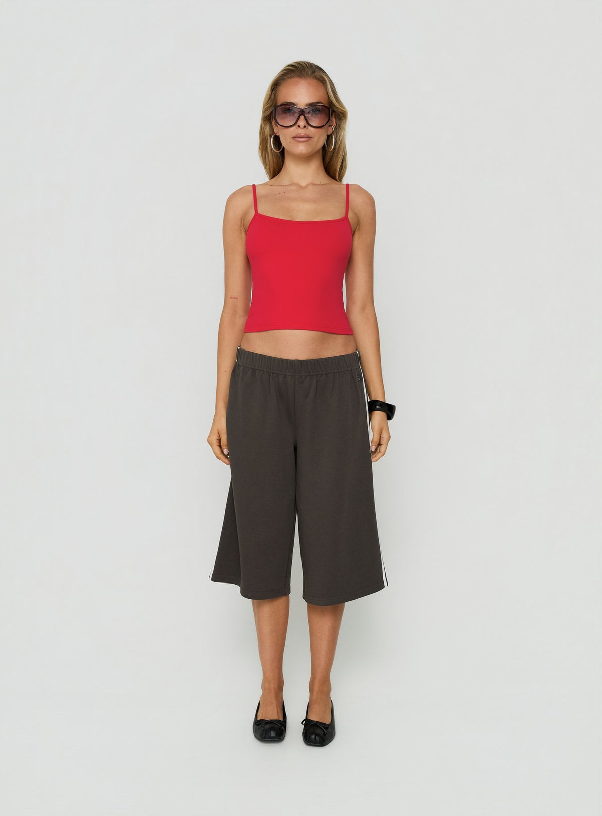 Daily Define Thin Strap Classic Tank Top Red