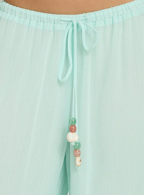 product Princess Polly Distinction Chiffon Pants Aqua Mid Rise Pants Pants 