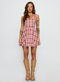 Ofeliah Mini Dress Red Check
