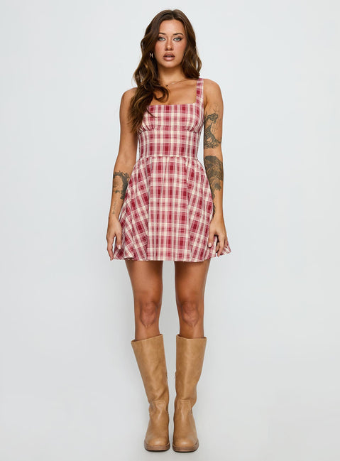 Ofeliah Mini Dress Red Check
