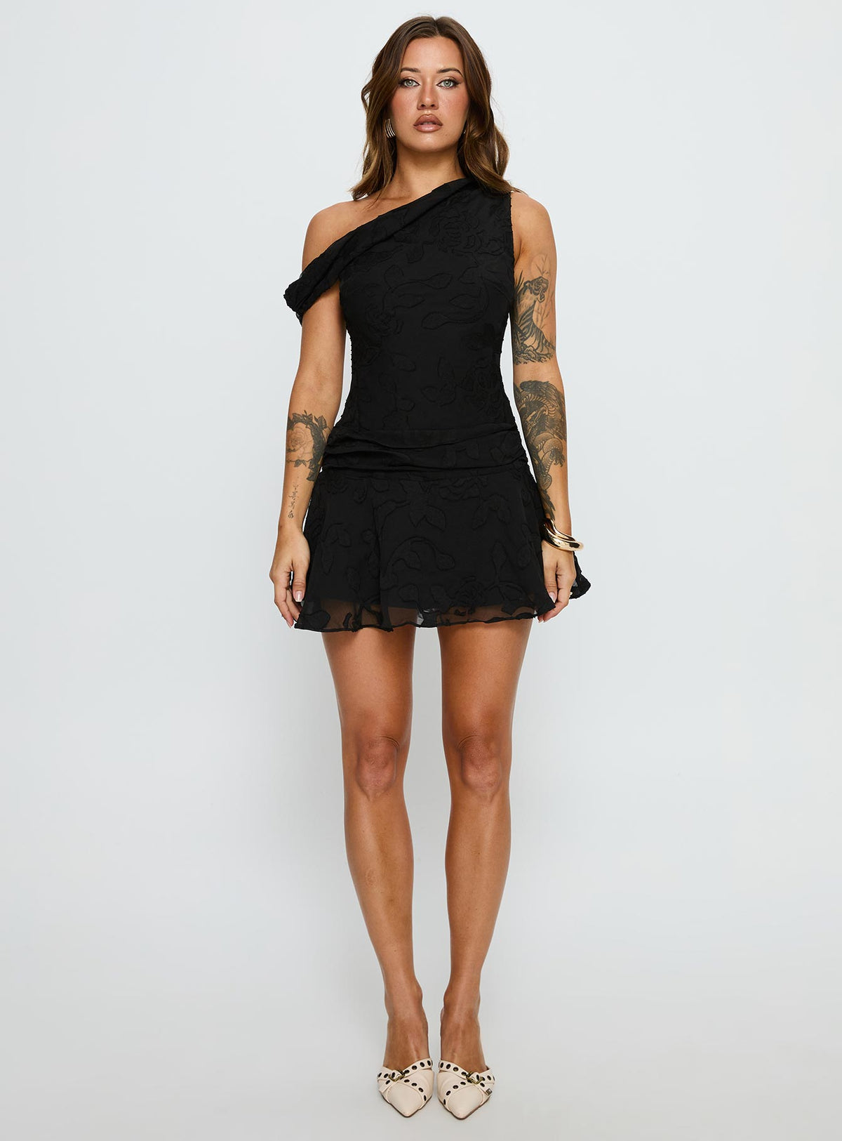 Emiline Off Shoulder Playsuit Black