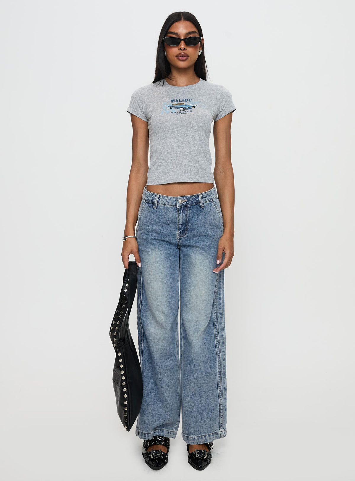 Skipper Low Rise Wide Leg Jeans Vintage Blue Low Rise Jeans Jeans 
