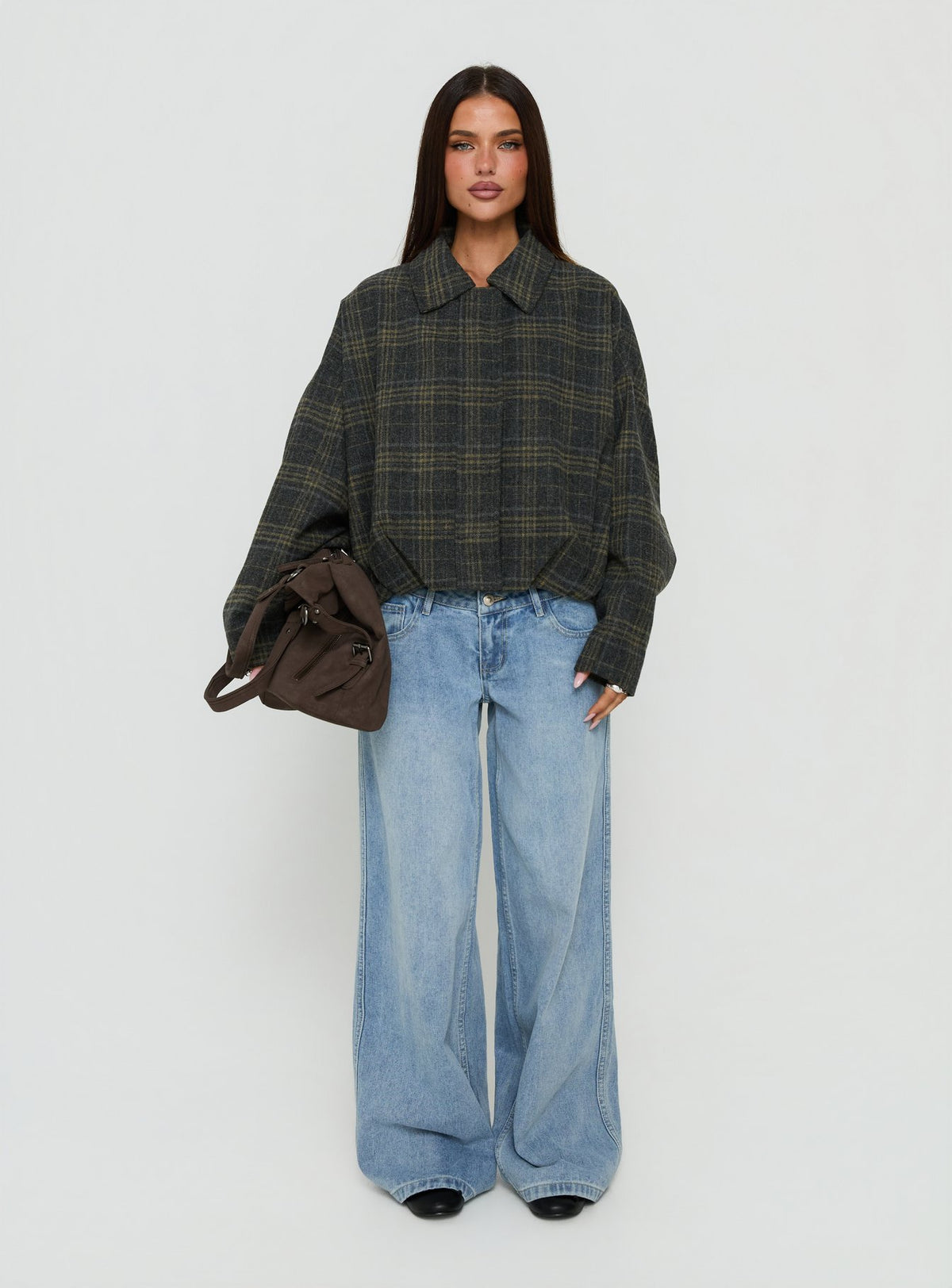 Dennie Bomber Jacket Charcoal / Green Plaid