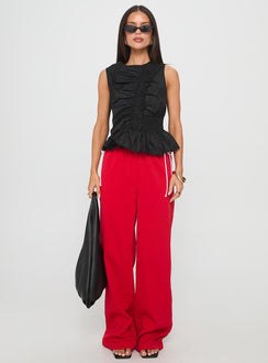 Sweet As Sugar Bow Pants Red / Pink High Rise Pants Pants 
