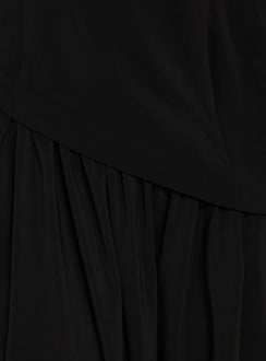 Odela Strapless Drop Waist Maxi Dress Black