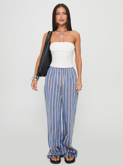 Limestone Pants Blue Multi High Rise Pants Pants 