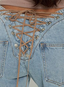 Designed with Totti Jean Washed Blue womens-jeans featuring low-rise detail Princess Polly