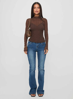 Fabiana Layered Long Sleeve Top Brown