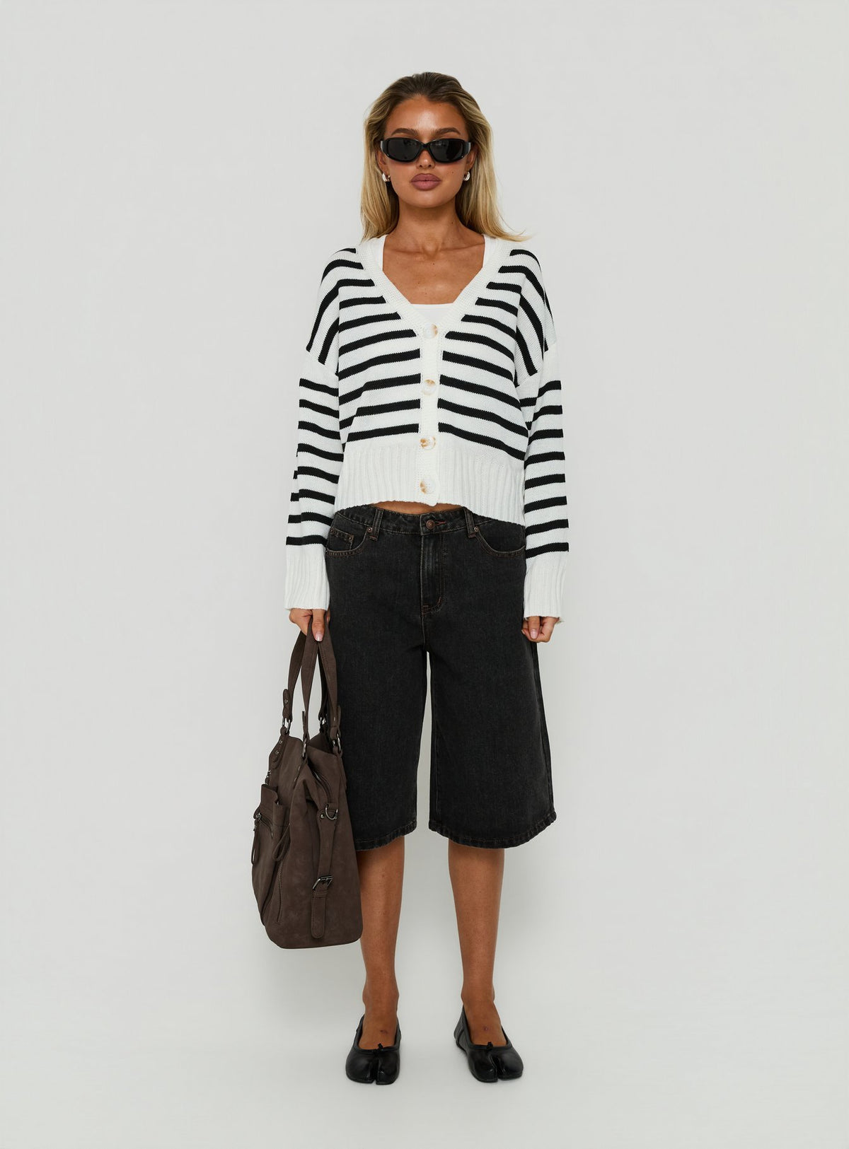 Karlson Striped Cardigan Cream / Black