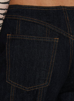 Featuring the Daydream Tie Up Jeans Dark Denim womens-jeans in low-rise product Princess Polly