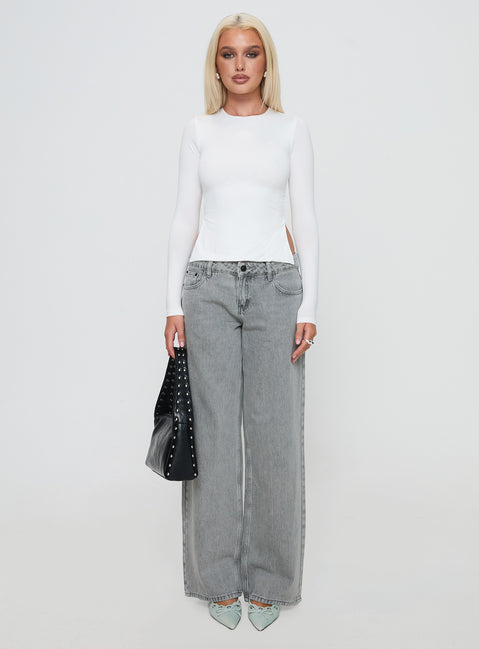 Ellanor Low Rise Straight Leg Jeans Washed Grey Petite Low Rise Jeans Jeans 