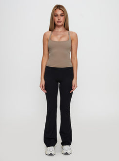 Layup Active Longline Cross Back Top Taupe