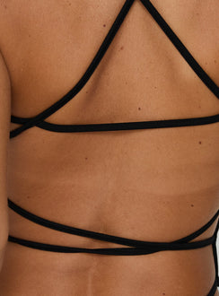 All Tied Up Bodysuit Black Sleeveless Bodysuit 