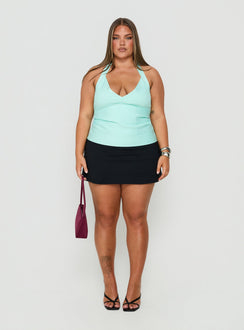 Sefina Bandage Halter Neck Top Aqua Curve