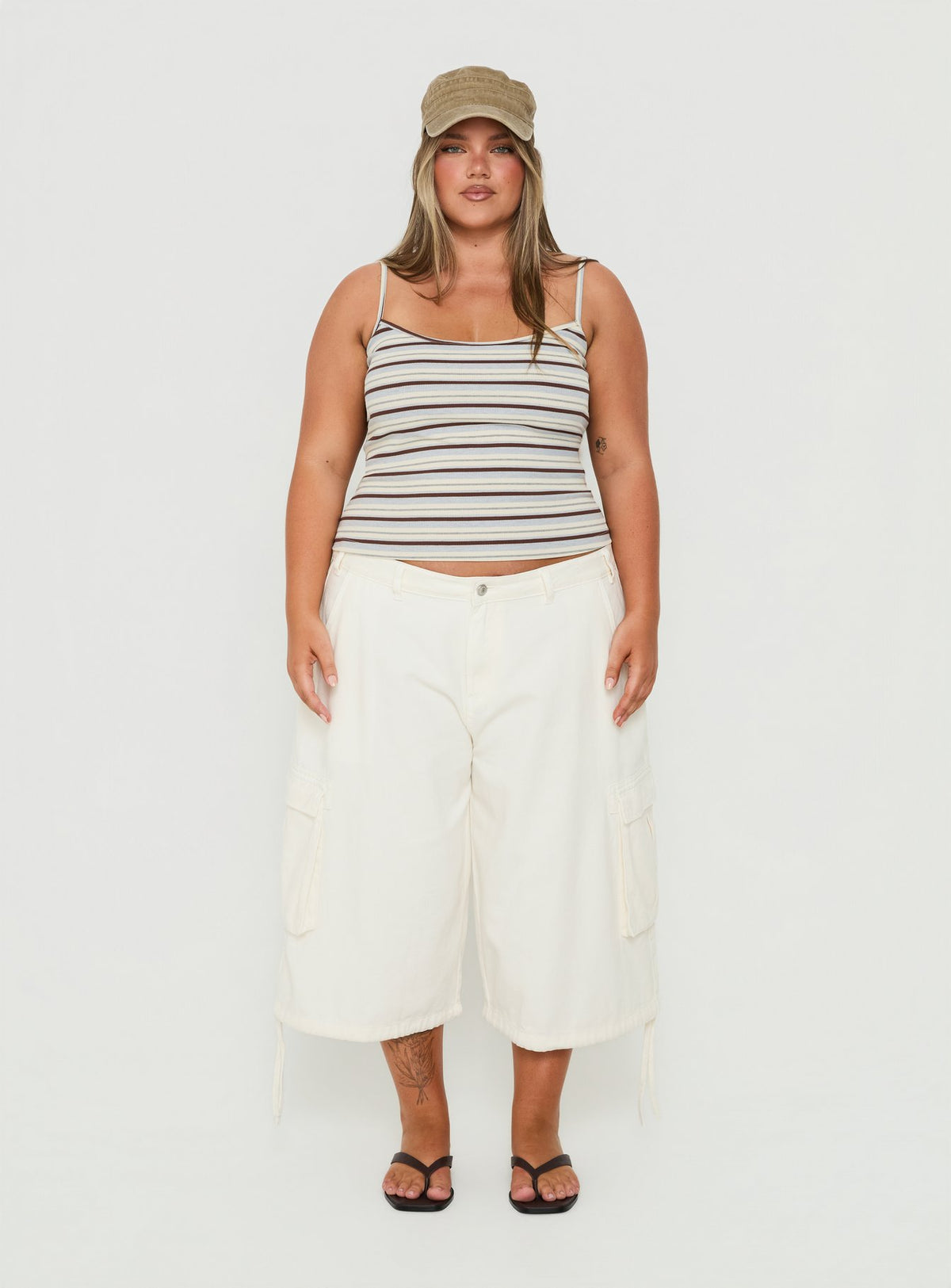 Elzie Knit Cami Tank Multi Stripe Curve