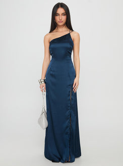 Kiss Of Life Satin Maxi Dress Navy