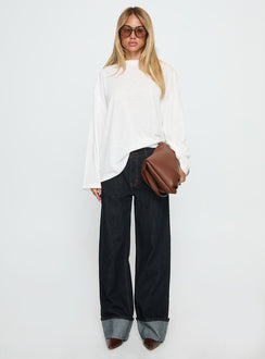 Zaydee Oversized Long Sleeve Top White