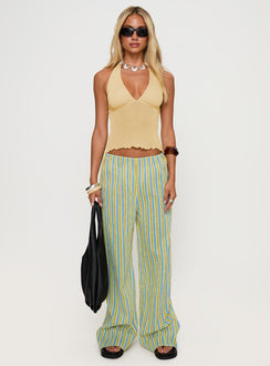 front view of model wearing Princess Polly Limestone Pants Multi Low Rise Pants Pants 