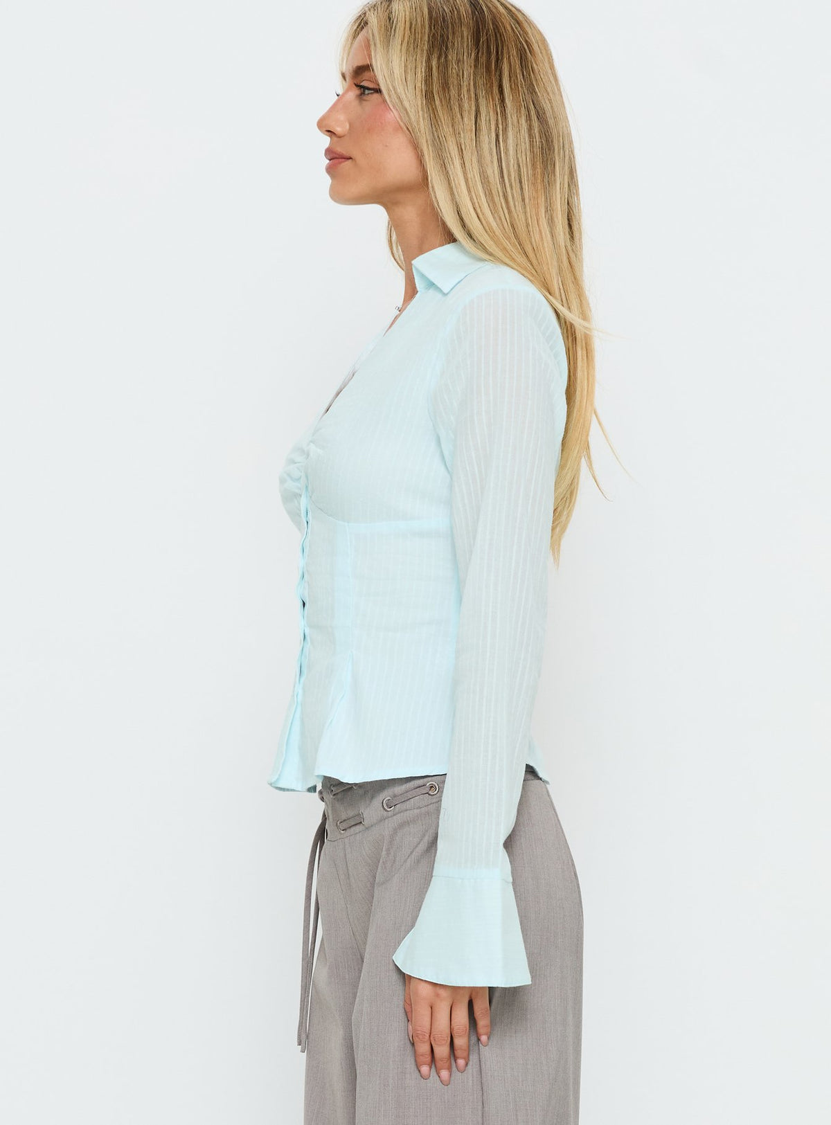 Elowenn Long Sleeve Top Soft Blue