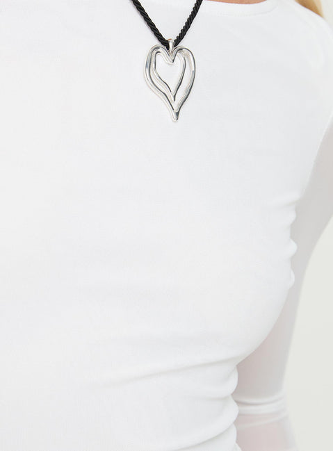 product Princess Polly Lukea Long Sleeve Bodysuit White Long Sleeve Tops Bodysuit 