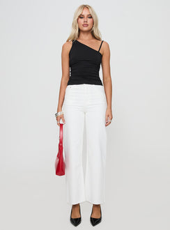 Fawcett High Rise Straight Leg Jeans White High Rise Jeans Jeans 