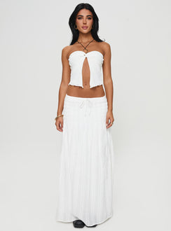   front view of model wearing Princess Polly Carana Maxi Skirt White Maxi Skirts Skirts 