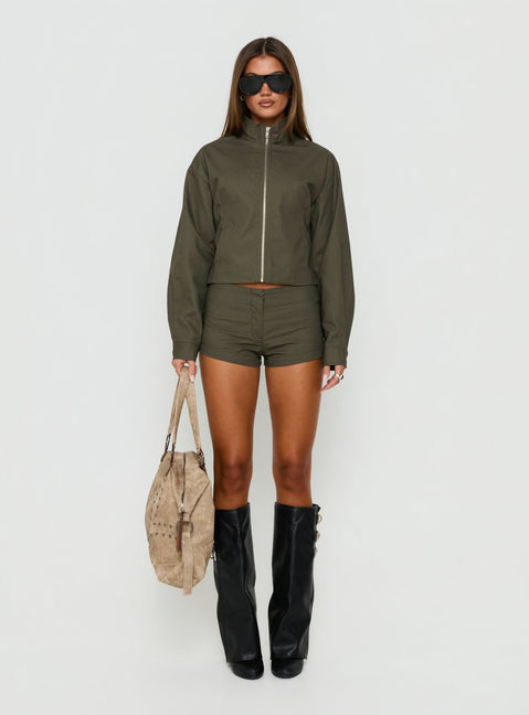 Avorie Micro Shorts Khaki