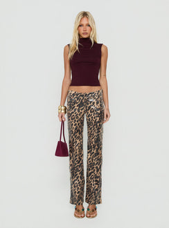 Istelle High Neck Sleeveless Top Plum