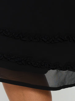 product Princess Polly Clarabella Frill Midi Skirt Black Midi Skirts Skirts 