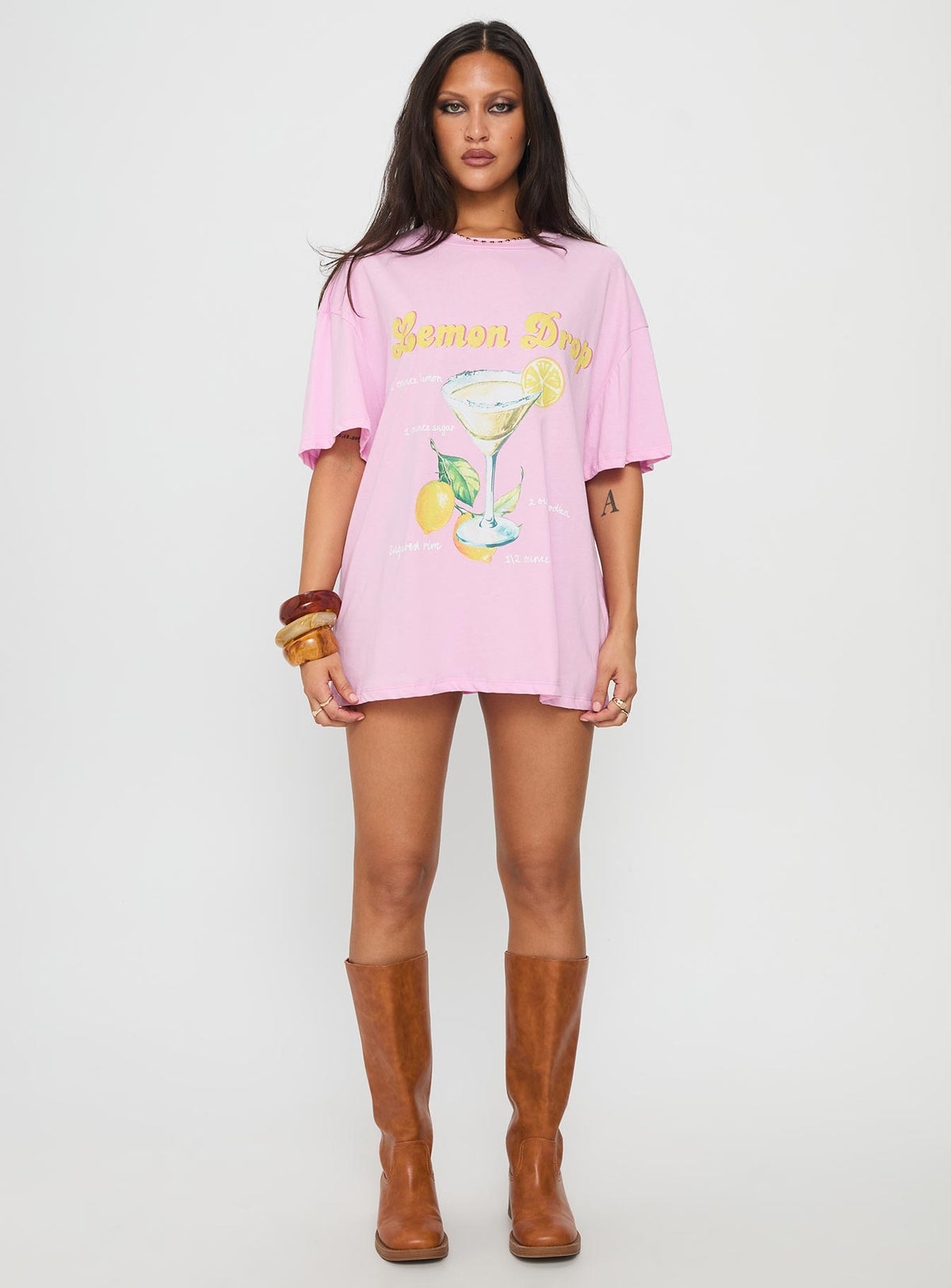 Lemon Drop Oversized Top Pink