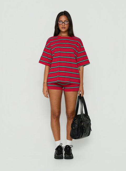 Settle Down Shorts Red Stripe