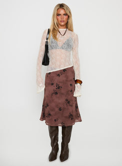   front view of model wearing Princess Polly Moses Midi Skirt Multi Midi Skirts Skirts 