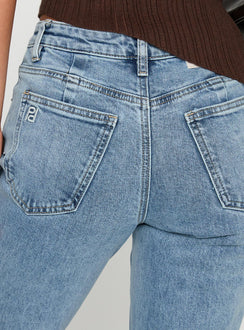 product Princess Polly Magic Mirror Mid Rise Bootleg Jeans Ice Wash Petite Mid Rise Jeans 