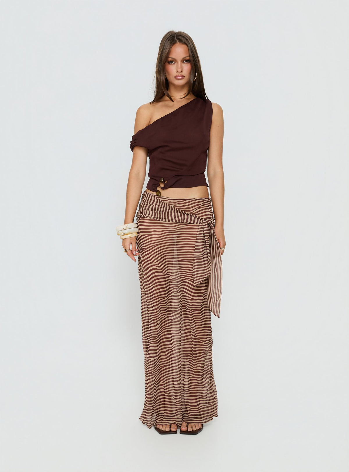Featuring the True Spirit Chiffon Maxi Skirt Multi in womens-skirts with maxi length Princess Polly