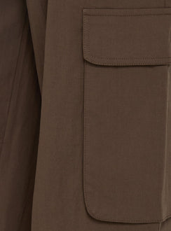 Designed with the Lunea Concealed Waistband Cargo Pants Brown Petite in womens-regular-pants featuring mid-rise product Princess Polly